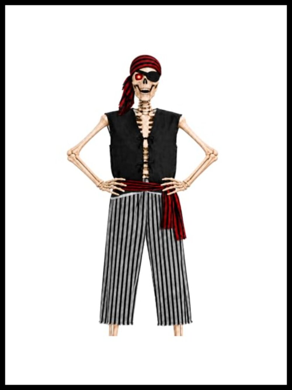 12 Ft Skeleton Pirate Costume Set 5 Pc Halloween Outdoor Yard Decor